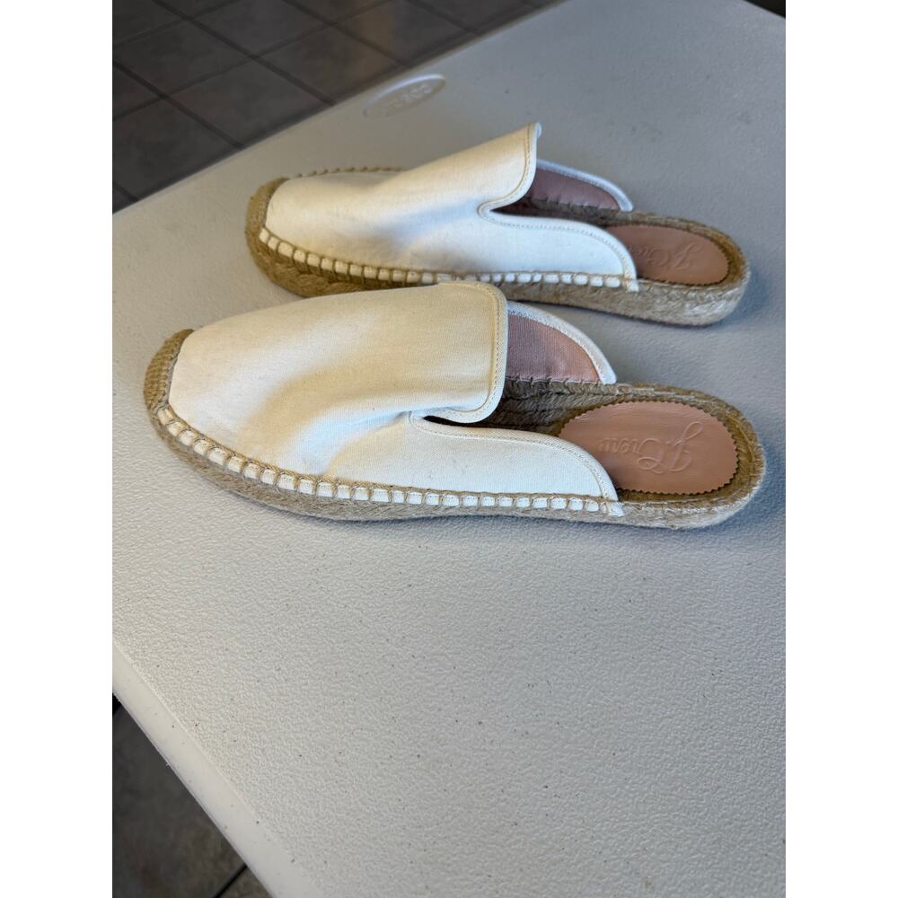 J Crew Canvas Espadrille Slipon Ivory Mule Size 10 - Picture 2 of 5